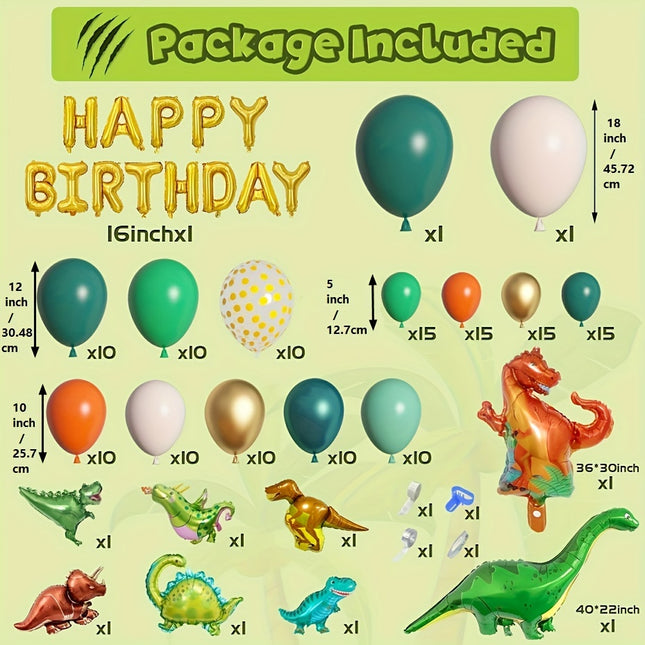 167 pieces of dinosaur balloon arch wreath set