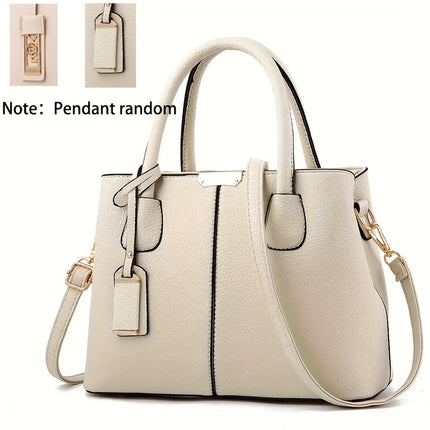 Chic Handbag with Metal Charm