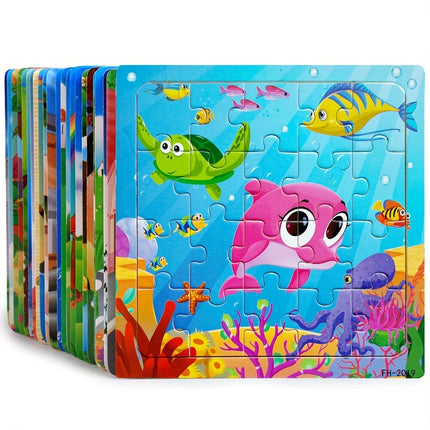 20-Piece Wooden Jigsaw Puzzles – Fun Learning for Kids! - Monti Bargains