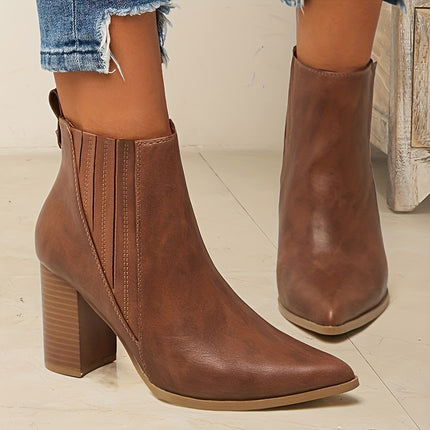 Trendy Chunky Heel Chelsea Boots