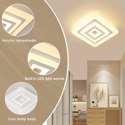 Amansour Modern LED Ceiling Light - Square Acrylic Design
