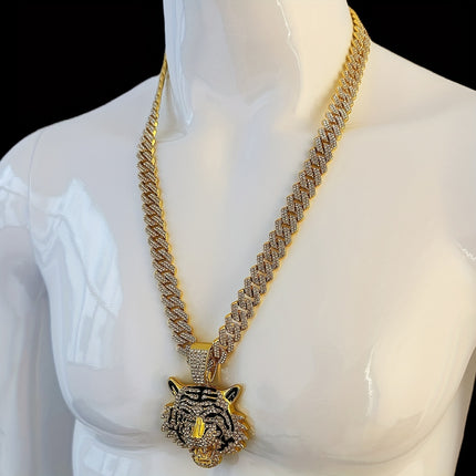 Iced-Out Tiger Head Necklace