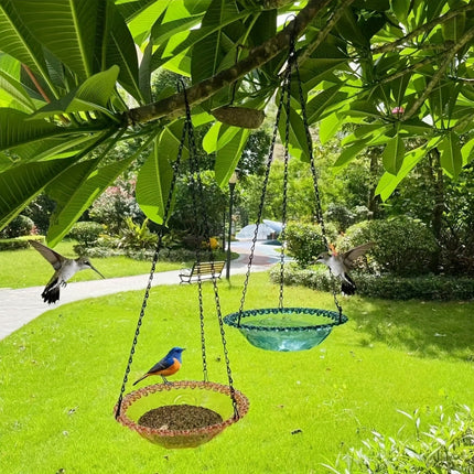 Hanging Bird Bath Feeder Set for Garden & Patio