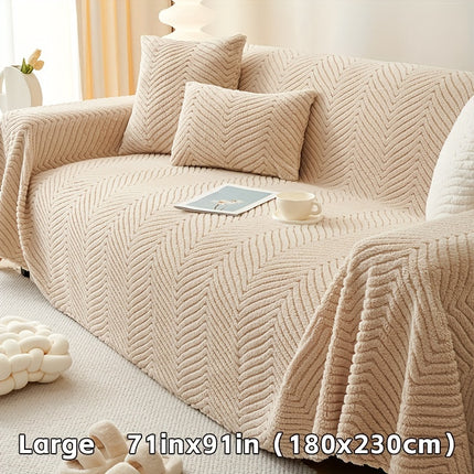 Plush Sofa Cover Blanket – Pet-Friendly, Anti-Slip Furniture Protector