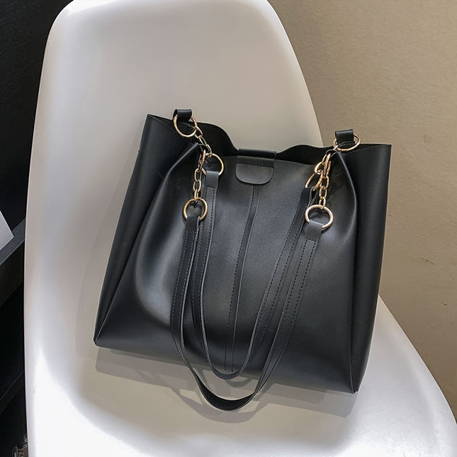 Stylish Faux Leather Tote Bag – Spacious & Versatile - Monti Bargains