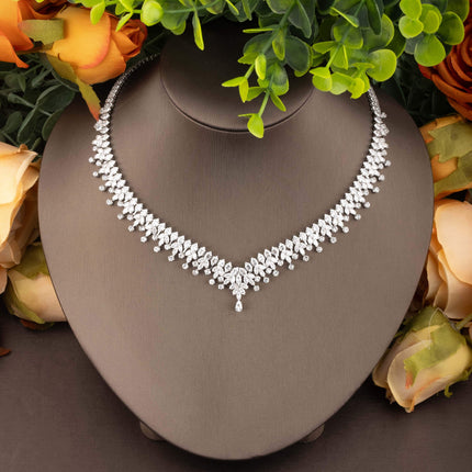 Elegant Leaf-Cubic Zirconia Jewelry Set