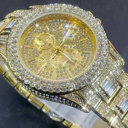 Golden Ice Hip-Hop Luxury Watch