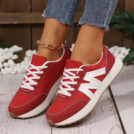 Trendy Red Platform Sneakers