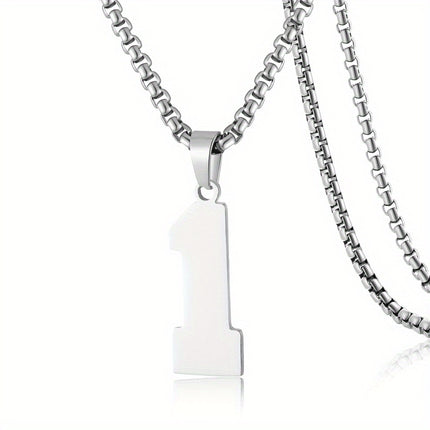 Men's Sports Number Pendant Necklace