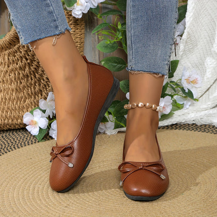 Elegant Bow Detail Slip-On Flats