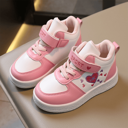 Girls' Heart Print Slip-On Sneakers