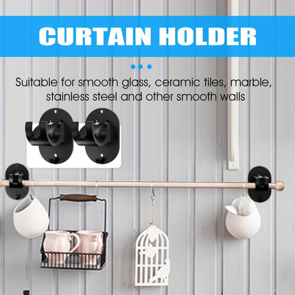 No-Drill Self-Adhesive Curtain Rod Holders