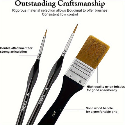 32-Piece Nylon Bristle Paint Brush Set