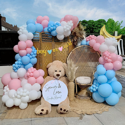 135pcs Baby Gender Reveal Balloon Arch Set