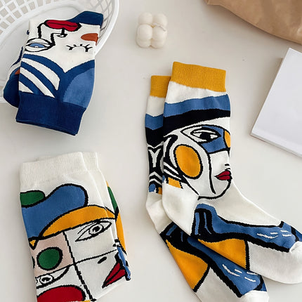 5 Pairs Oil Painting Mid-Tube Socks