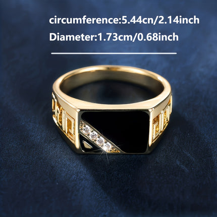Classic Triangular Black Oil Drop Ring