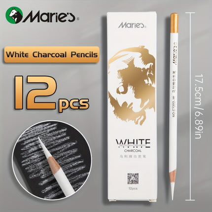 Marie's White Charcoal Pencils Set