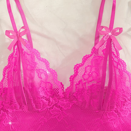 Sexy Floral Lace Christmas Lingerie Set
