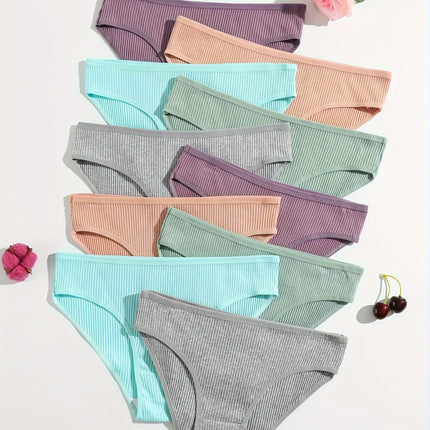 10-Pack Ribbed Cotton Briefs