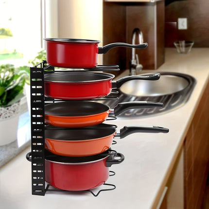 Upgraded 8-Tier Metal Pot Rack with Hooks