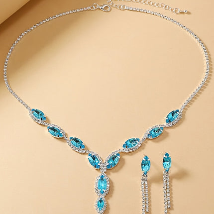 Rhinestone & Pink Diamond Bridal Set