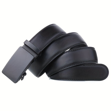 Men's Black Automatic PU Leather Belt