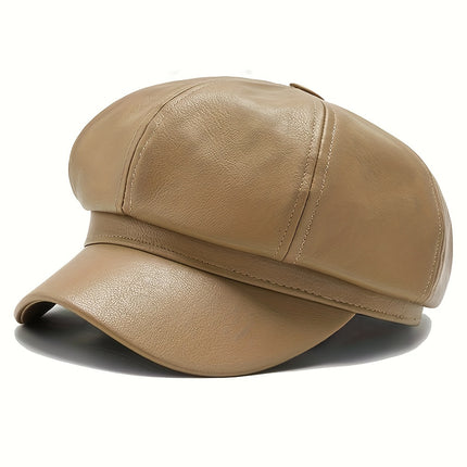 Chic PU Leather Beanie