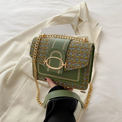 Mini Checkered Tweed Shoulder Bag