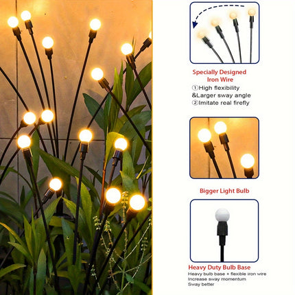 Solar Firefly Lights - Enchanting Glow for Gardens