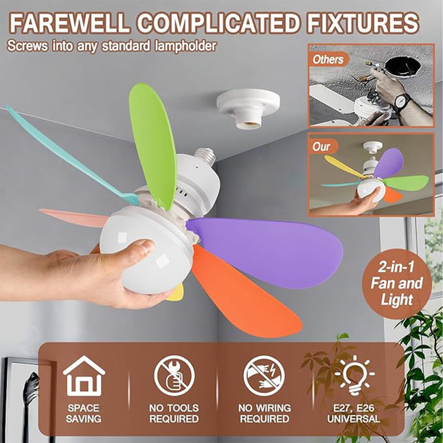 Ceiling Fan Light with Remote – 3-Speed Dimmable Fan