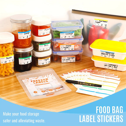 100 Colorful Removable Freezer & Storage Labels