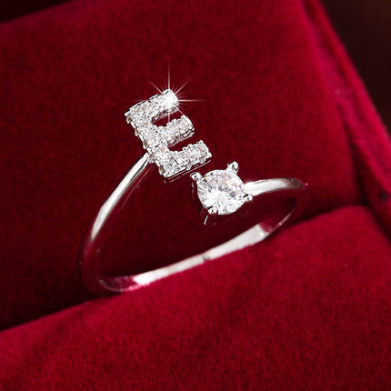 Adjustable Letter Zirconia Copper Ring