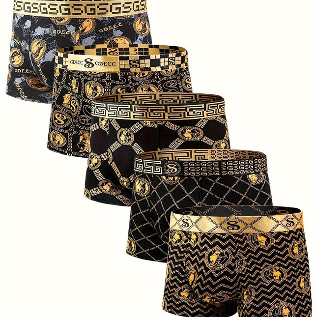 Black Golden Waistband Luxury Boxer Briefs