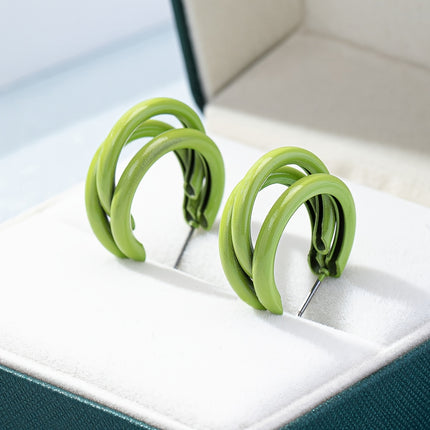 Sparkling Triple-Layer Hoop Earrings