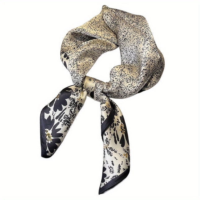 Elegant Green Print Square Scarf
