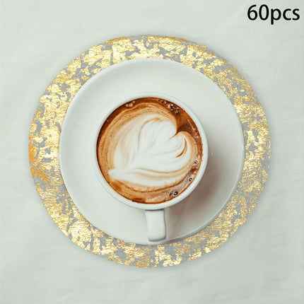 30/60pcs Golden Disposable Aluminum Foil Placemats