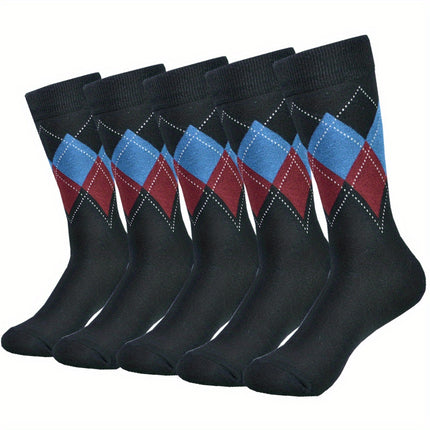 Men's Colorblock Rhombus Crew Socks