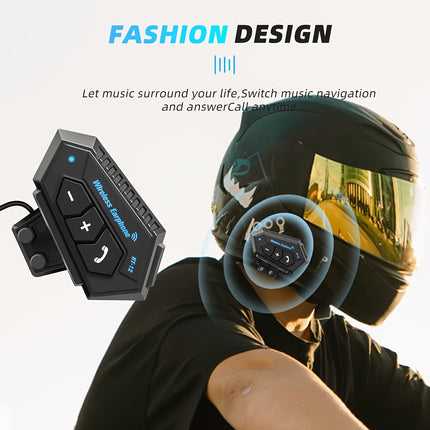 Wireless Motorcycle Helmet Headset – Hands-Free Call & Music
