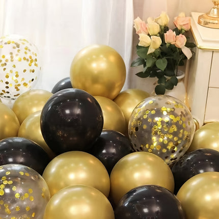 16pcs Black Metallic Sequin Balloons