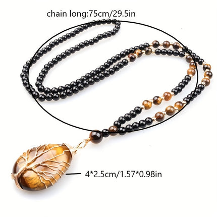 Bohemian Tiger's Eye Tree Necklace