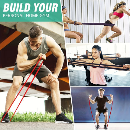 4pcs Stackable Resistance Bands Set for Workout & Fitness