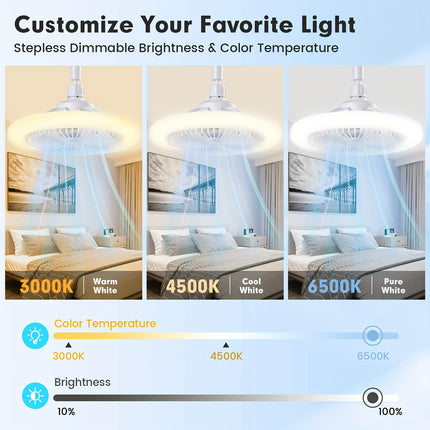 LED Ceiling Fan with Color Changing & Dimming