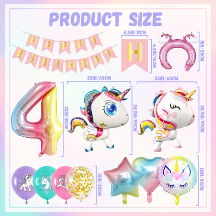 43pcs Unicorn Balloon Birthday Party Decoration
