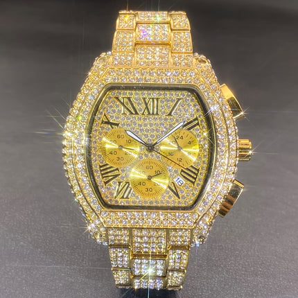 MISSFOX Iced-Out Men's Quartz Watch