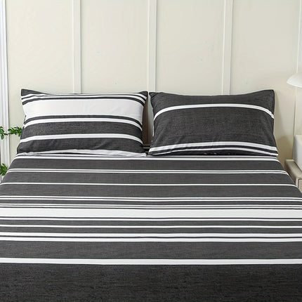 Striped Print Bedding Set - Soft, Comfortable All-Season Set