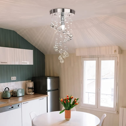Elegant Crystal Chandelier - Modern Semi-Flush Ceiling Light