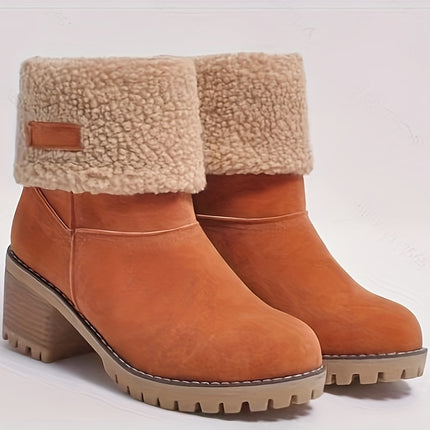 Elegant Fur-Trim Ankle Boots
