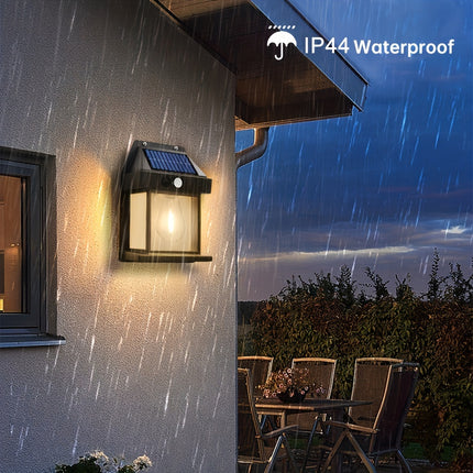 Solar-Powered LED Wall Sconce with Motion Sensor - Outdoor Lighting