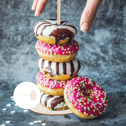 3pcs Wooden Donut Stand