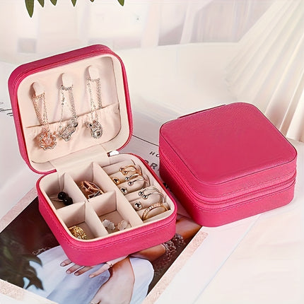 Stylish Faux Leather Jewelry Organizer
